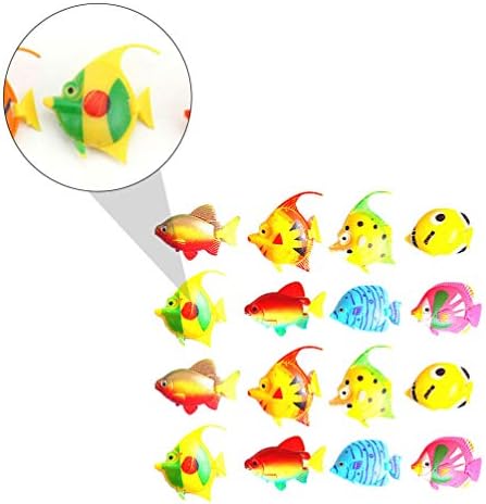 Abofan Mini Toys Childrens 24 יחידות אקווריום דג מלאכותי דגים צפים מזויפים דגים טרופיים לקישוטים למיכל דגים