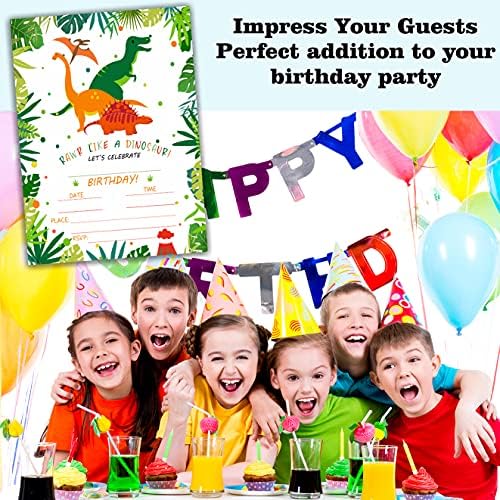 כרטיסי הזמנה למסיבת דינוזאור, הזמנה למסיבת יום הולדת לבנות בנים, מסיבת נושא דינוזאור, חגיגת מסיבות ילדים, 20