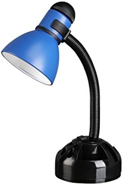 Aspen Creative 40041-3, מנורת שולחן מארגן גבוהה באור 1 עם צל מתכת עם צל מתכת ומתג סיבוב, עיצוב מודרני בשחור וכחול, 19 גבוה