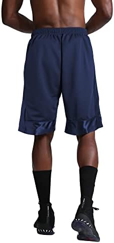 Mens Heavy Duty Basketball Sport Pro Mesh Mess מאוורר מכנסיים קצרים בכיס רוכסן כפול