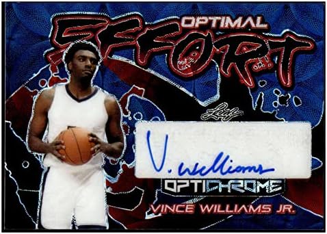 Vince Williams Jr Rc Auto 2022-23 Leaf Optichrome 4/4 מאמץ אופטימלי חתימה טירון גריזליס MT-MT+ NBA כדורסל