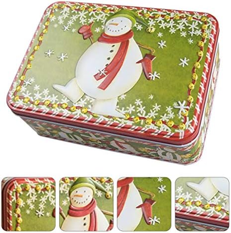 מתנות לחג המולד של Bootoyard מתכת חג המולד קופסת קנאת קנדי ​​קופסה קופסת מתנה קופסת מיכל עם דפוס שלג לחג המולד
