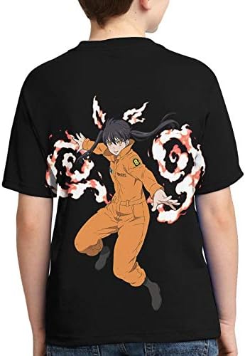EOIUHP כוח אש אנימה - KOTATATSU TAMAKI1 נער נער חולצה אופנה 3D CREW CREW PREW חולצת טריקו שרוול קצר שחור שחור
