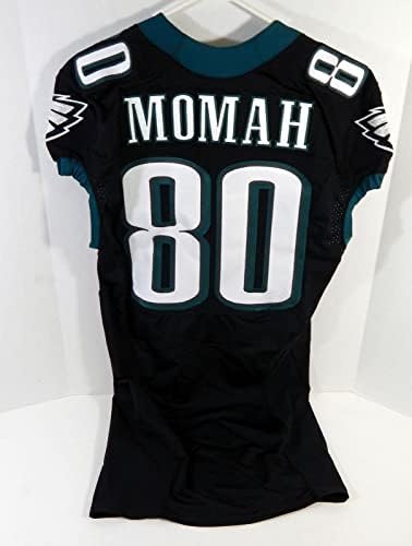 2014 Philadelphia Eagles Ifeanyi Momah 80 משחק הונפק ג'רזי שחור DP23656 - משחק NFL לא חתום משומש