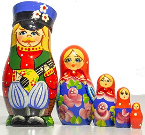 בובת קינון רוסית - בובות מתנה לעיצוב מיוחד - עיצוב בעבודת יד - צבוע ביד ברוסיה - גודל בינוני - מסורתית מטריושקה באבושקה