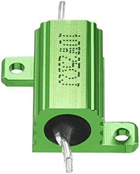 uxcell aluminum case instrucor 10w 25 אוהם ירוק ירוק לממיר LED עם מוט פוסט 10W25RJ