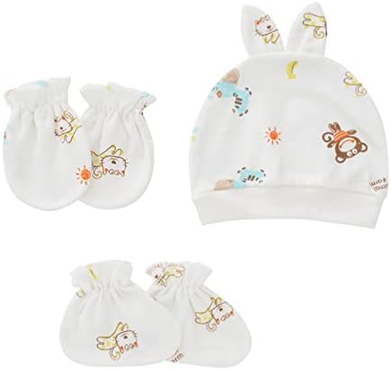תינוקות נגד שריטות כפפות כותנה רכות כובע כובע כובע כובע בגדי ראש מכפפות גרביים ערכת כרית לילה אבזרים כפפות לתינוקות 6-12