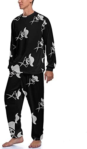 גולגולת בארבר מספריים גברים של פיג 'מה סט ארוך שרוול סוודר הלבשת רך כורסת סט פיג' מות עבור בית נסיעות