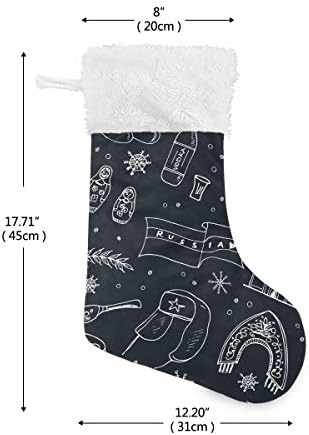 Pimilagu Doodle Russia Travel גרבי חג המולד 1 חבילה 17.7 , תלויים גרביים לקישוט חג המולד