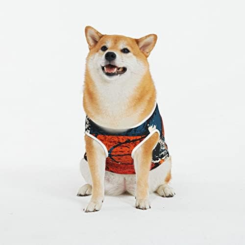 חולצות חיות מחמד כותנה כדורסל-רטרו-מים-צבעי-אמן תלבושות כלבים חתול כלב פיג'מה כלב רך אופן סרבל חיות מחמד 4x-גדול