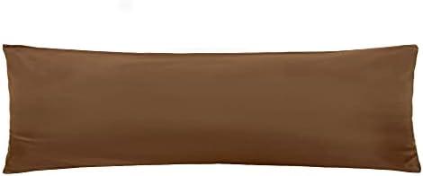 IMaylex רך מוברש מיקרו -סיבר מארז כרית מעטפת בד, נעים וקל משקל, טיפול קל, קפה, גוף, 20 x 60