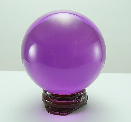 2 ”DIA צבע גביש צבעוני כדור / כדור פנג שואי עם מעמד: סגול