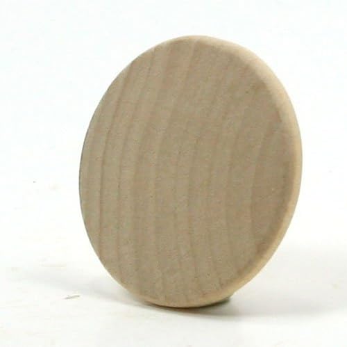 12-עגול מעגל דיסק-1 אינץ בקוטר עם קצה משופע 1/8 אינץ עבה לא גמור עץ