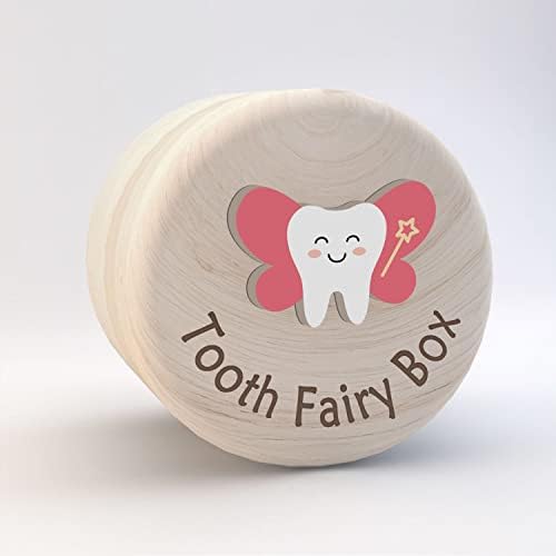 אזבוק פיית שיניים לילדים, מיוחד שן עץ תיבת 3 ד שן, חנויות איבד שיניים עבור בני בנות ילד, ירד שן מזכרת אחסון תיבת