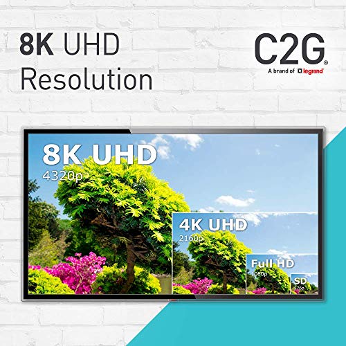 C2G 2ft Series Series Ultra במהירות גבוהה HDMI עם Ethernet - 8K 60Hz