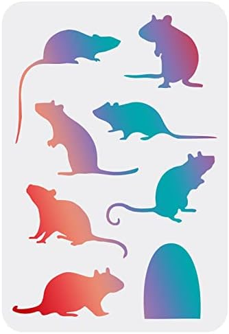 סטנסיל עכבר עכבר אצבעות 11.7x8.3 אינץ 'ציור ציור שבלונות ציור עכבר קטן שבלונות שימוש חוזר בתבנית צביעת חור
