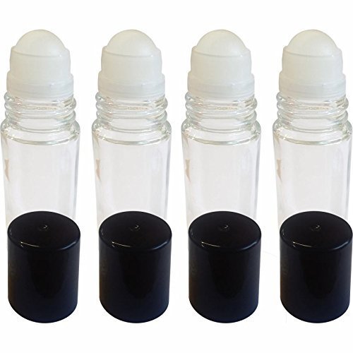 4 חבילה של גליל על בקבוקי זכוכית ריקים לשמנים אתרים - גלגל רולר הניתן למילוי גליל - בתפזורת - 30 מל 1 גרם חבילה של 4 צבעים