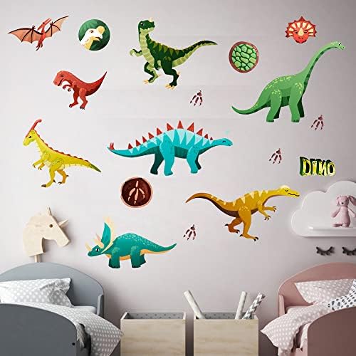 מדבקות קיר דינוזאור זוהרות יצירתי מדבקות סט דינוזאור מצוירות זוהרות, מתאימות לחדר שינה וסלון, מתאימות למתנות יום הולדת