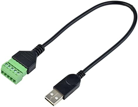Xiaoshi 2x 30 סמ USB ​​2.0 נקבה עד 5 סיכה מסוף בורג חסימת חסימת מחבר מסופי מגן ברגים מתאם סוג הניתן לחיבור