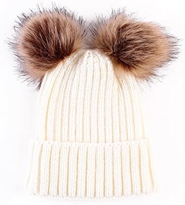 OENBOPO 2 PCS כובע הורה לילד חם יותר חורף, כובע לתינוקות/כובע נשים, אם ותינוק כובע סרוג כפה חורפית כובע סרוגה חם