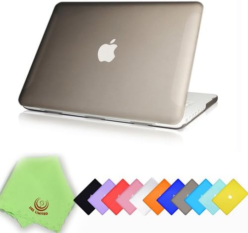 Ueswill מט מט מעטפת קשה כיסוי תואם עם דגם MacBook של Unibody לבן 13 אינץ 'A1342 + בד ניקוי מיקרו -סיבי, אפור