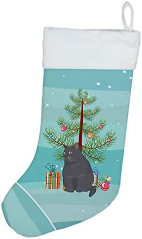 אוצרות קרוליין CK4752CS בריטיש שורטאיר מס '2 חתול חג מולד חג מולד שמח, אח תלייה גרביים לעונה חג המולד עיצוב קישוטי חג משפחתי,