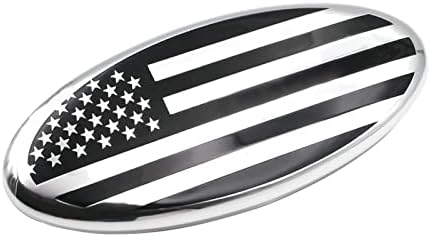יוקאוטו בגודל 4.5 אינץ 'דגל אמריקאי, סמל סגלגל אחורי בגריל קדמי מתאים לפורד פיאסטה פוקוס EcoSport
