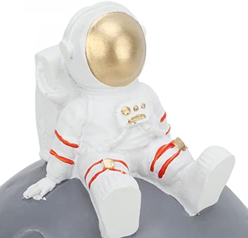 Astronaut Appray ירח זהב נושא שרף חומר דקורטיבי קיבולת עמוקה מאפרה ניידת עם מכסה, מפני סיגריות אטומות לרוח