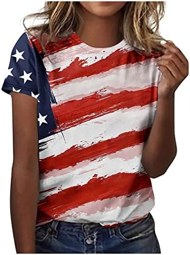 עצמאות יום חולצות לנשים מצחיק גרפי הדפסת חולצות צווארון עגול קצר שרוול חולצות 2023 אופנה חולצות