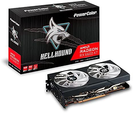 PowerColor Hellhound AMD Radeon RX 6600 XT GAMING CARD CARD עם זיכרון GDDR6 של 8GB, מופעל על ידי AMD RDNA 2,