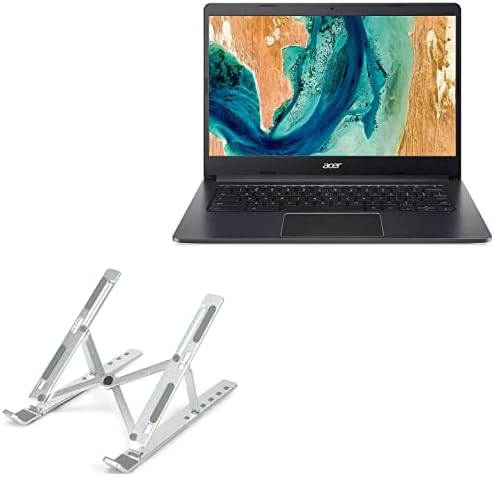 עמדת גלי קופסאות ותואמת תואם ל- Acer Chromebook 314 - מעמד מחשב נייד קומפקטי מהיר, נייד, עמדת צפייה מרובה זווית - כסף מתכתי