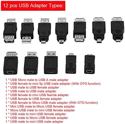 SOOBU MINI MINI USB מתאם, מתאם USB2.0 שחור, מתאם ל- USB1.1/1.0