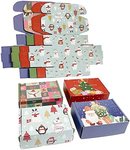 צ 'יאנף 20 מארז 6 על 4 על 2 אינץ' קופסאות משלוח קטנות קופסת מתנה לחג המולד עם מכסה, קופסאות דיוור קרטון גלי למחזור עבה לאריזת