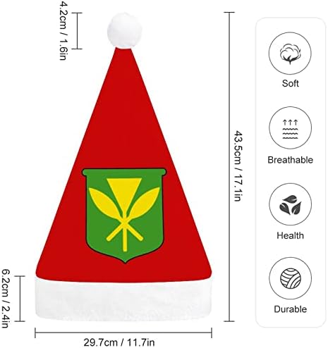 קאנאקה מאולי דגל חג המולד כובע סנטה קלאוס כובעי קצר קטיפה עם לבן חפתים לגברים נשים חג המולד חג מסיבת קישוטים