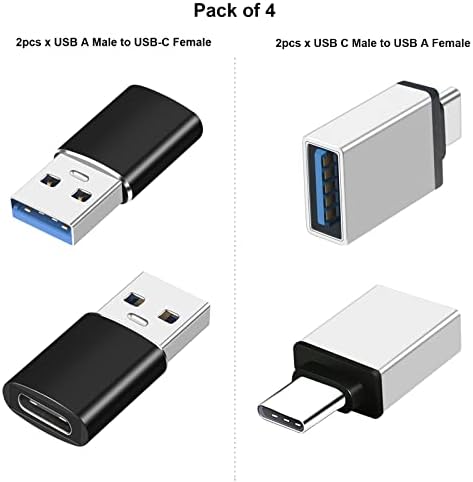 חבילת מתאם USB ל- USB של מחבר 4, USB 3.0 ל- USB C, תמיכה בנתונים המועברים עד 5 ג'יגה -ביט לשנייה וטעינה מהירה.