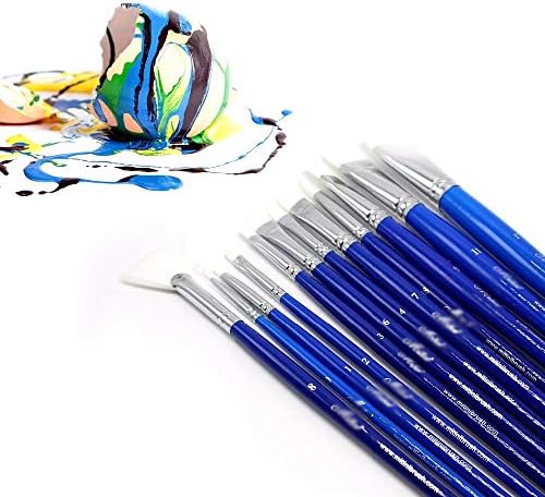 JAHH ציור עט 12 יח 'ניילון כחול צבע שיער צבעי מים מברשת צבע שמן ציור שמן ציוד שמן ציור שמן ציור שמן מברשת צבע אקרילית