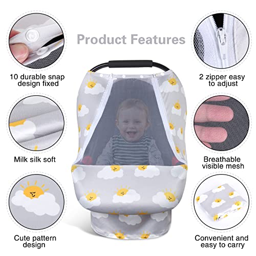 תינוק רכב מושב כיסוי עם לנשימה &מכווץ פיפ חלון, רך תינוק רכב מושב כיסוי עבור בני בנות, רכב מושב מכסה לתינוקות מגן