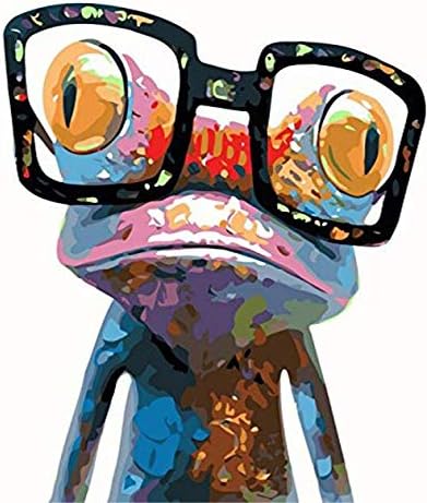 NYEBS DIY 5D ערכת ציור יהלום לילדים מבוגרים, 5D DIY ציור יהלום מלא מקדח עגול חיה משקפי שמש מצחיקים צפרדע רקמה ריינסטון לקישוט