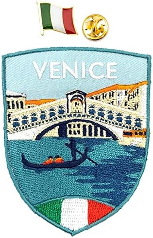 A-One 2 PCS Packs- Venice City Patch+Italy Flag Count