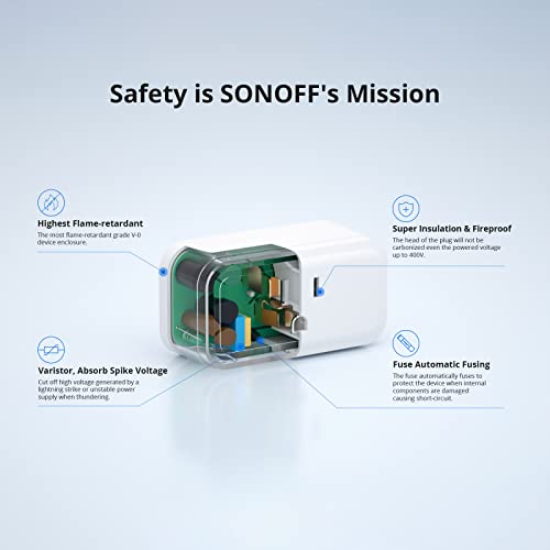 Sonoff S40 Lite 15a Zigbee Plug עם ETL Certified, עובד עם Smartthings, ו- Echo Plus, Hub הדרוש לאמזון Alexa 4-Pack