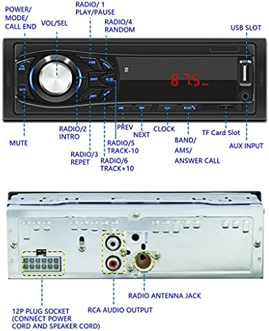 LMMDDP רדיו רכב אוניברסלי 12V v2.0 רכב אודיו סטריאו In- FM מקלט קלט AUX AUV SD נגן רדיו USB AUTO