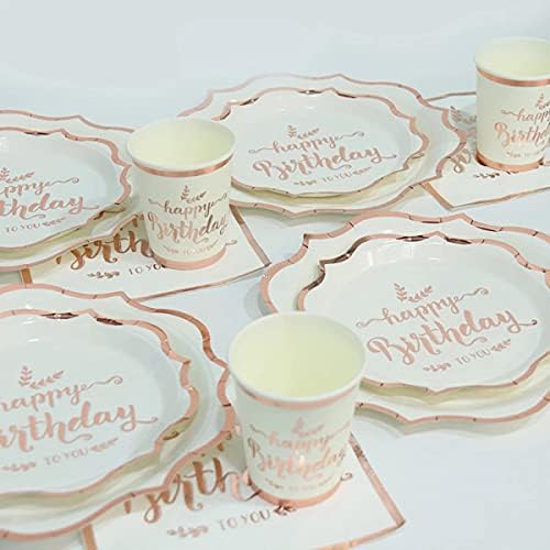יום הולדת שמח מודפס כלי שולחן חד פעמי נייר כלי שולחן סט מסיבת יום הולדת נייר צלחת כוסות אספקת שולחן קישוט