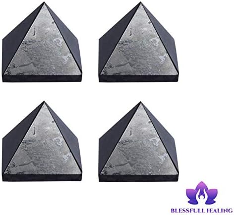 פירמידה של שונגיט מוצק פנג שואי רייקי רוחני אבן טבעית צ'אקרה קריסטל טיפול גביש אמונה ריפוי אנרגיית ריפוי מערך פירמידה טעון