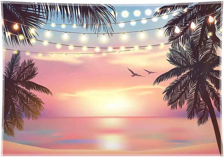 8 * 6 רגל בד קיץ ורוד שקיעה רקע צילום הוואי ואאו חוף רקע טרופי אלוהה טיקי מסיבת קישוטי יום הולדת תינוק מקלחת תמונה באנר אבזרי
