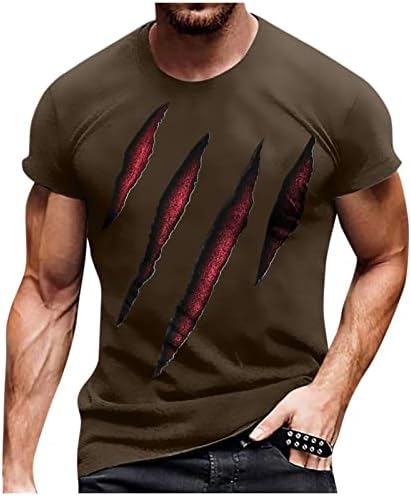 חולצת טריקו גרפית לגברים, שרוול קצר טופר צוואר עגול גולגולת חולצת טריקו מודפסת