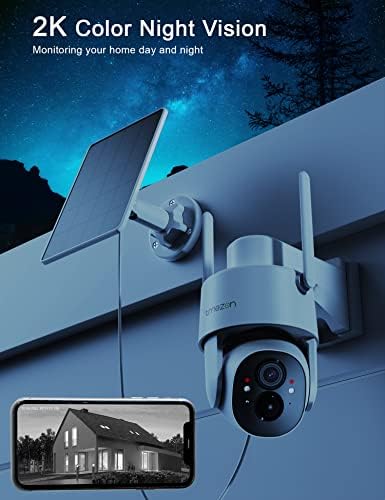 TMEZON Security System System Curence עם אבטחת אבטחת מצלמה סולארית 2K וכרטיס מיקרו SD 32 ג'יגה -בייט