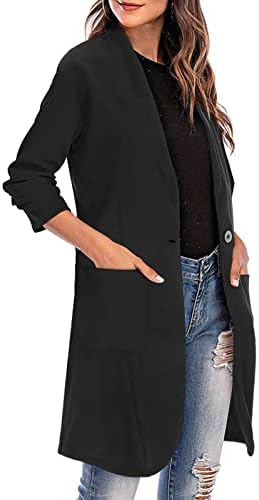 מעילי מעיל ארוכים לנשים בתוספת גודל דש קרדיגן מעיל נשים דק ז'קט ארוך תעלה עם צמר כיס ותערובות