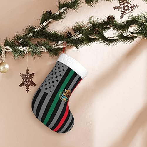 דגל מקסיקו אמריקאי Cutedwarf גרבי עץ חג המולד גרבי חג המולד לחג המולד מתנות למסיבות חג 18 אינץ '