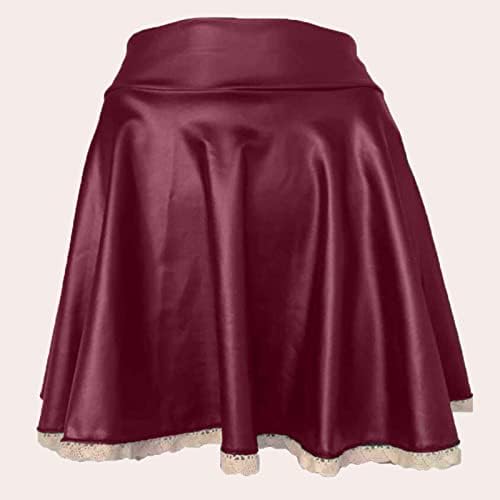 נייד בית עוקף התלקח מזדמן קפלים אופנה קו נשים של חצאית מיני מבריק חצאית חצאיות לנשים ארוך