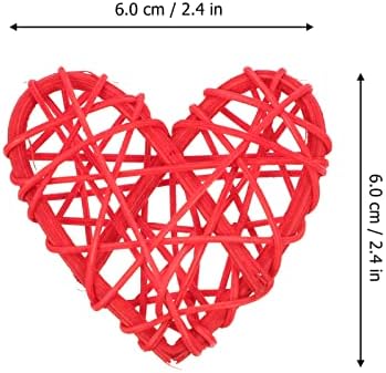 טופר שולחן אסטרואארד 10 יחידות כדורי נצרים טבעיים בצורת לב כדורי ראטאן דקורטיביים